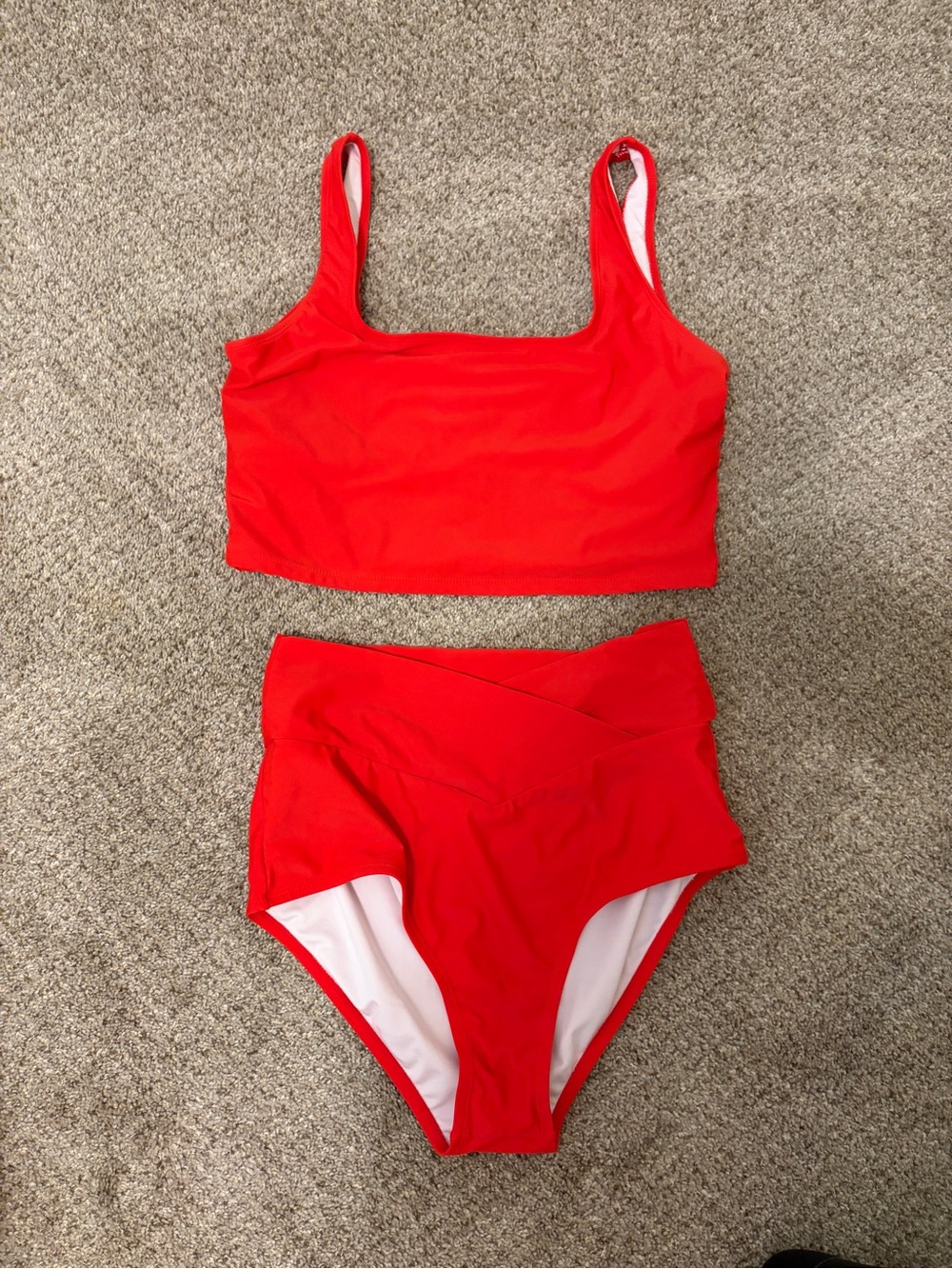 Coral reef Red High-Waist Two-Piece Swim Set - Women